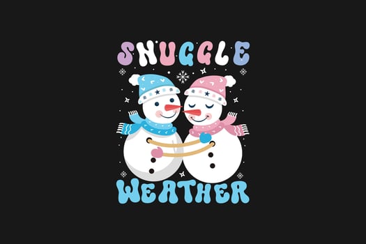 Snuggle Weather Winter T Shirt Design vector