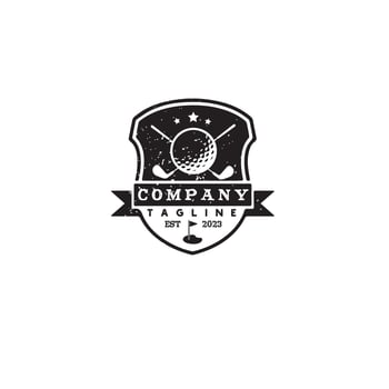 vintage golf badge logo design vector template illustration