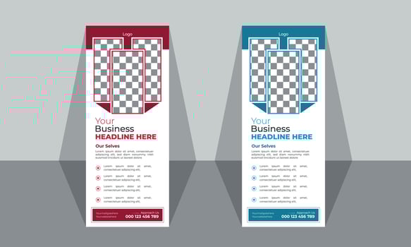 vector gradient business roll up banner vertical set.