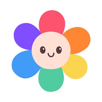 LGBT flower isolated on white background. LGBTQ. Symbol of the LGBT pride community. LGBT pride or Rainbow in various shapes design. LGBT flag or Rainbow flag. Vector illustration.
