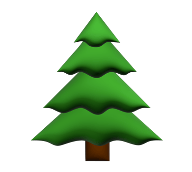 Gradient outdoor park green tree 3D icon png