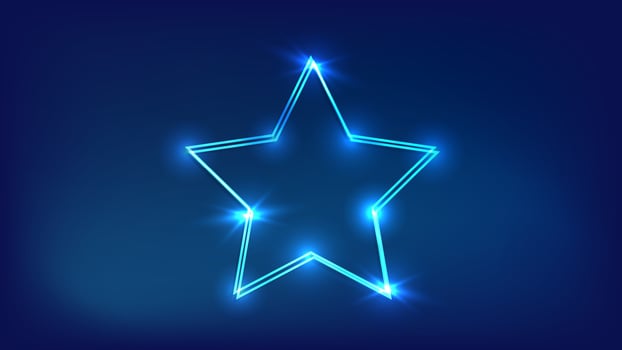 Neon double frame with shining effects vector
