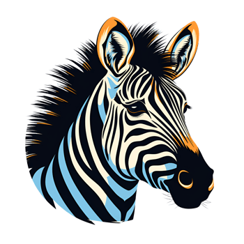 AI generated Cartoon Style Zebra Illustration No Background Perfect for Print on Demand Merchandise AI Generative png