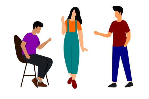people flat illustration isolated white vector