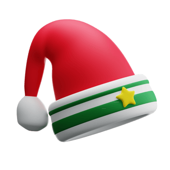 3D rendering Christmas Hat Icon Object png