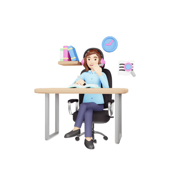 3D Businesswoman at Call Center - Professional Customer Service Illustration png