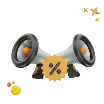 3d rendering Black Friday Promotion icon object png