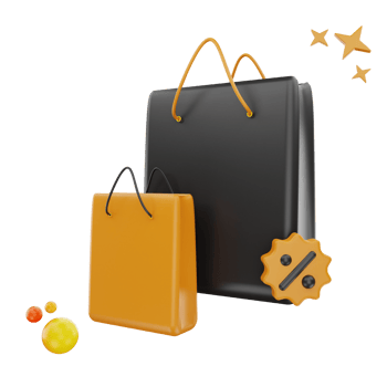 3d rendering Black Friday Bag icon object png