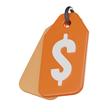 Price Tag and Icon in Digital Retail Space. 3D Render png