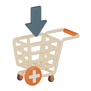 Add to Cart 3D Icon in Modern Design for Online Shopping. 3D render png