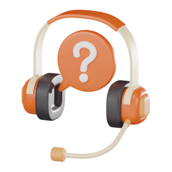Online Customer Support with Headphones and Microphone Icon. 3D render png