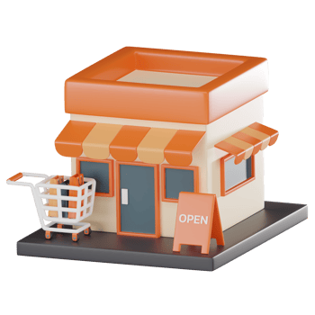 Superstore with Our Engaging 3D Store Front Icon. 3D render png