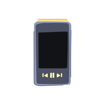 black mp3 player cartoon vector illustration