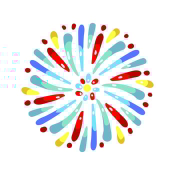 celebrate firework cartoon vector illustration