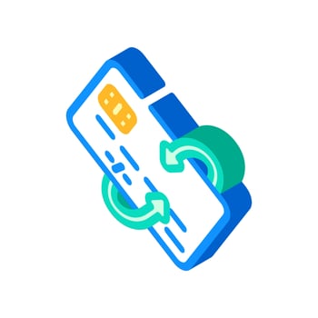 credit card money saving isometric icon vector illustration
