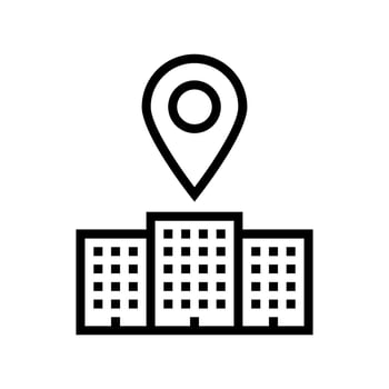 office map location line icon vector illustration