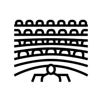 lecture hall college teacher line icon vector illustration