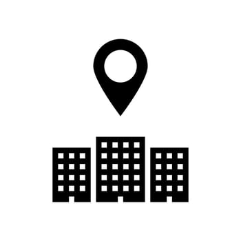 office map location glyph icon vector illustration
