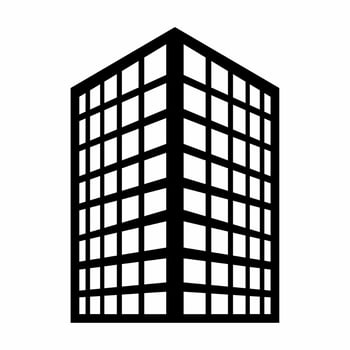 City building silhouette vector. Building silhouette can be used as icon, symbol or sign. Building icon vector for design of city, town or apartment
