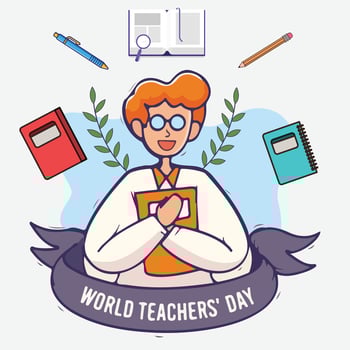 Happy Teacher's Day. Flat illustration vector