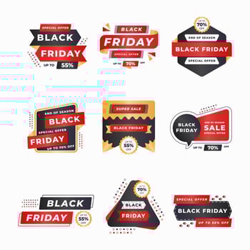 Vector Black Friday sale banner collection