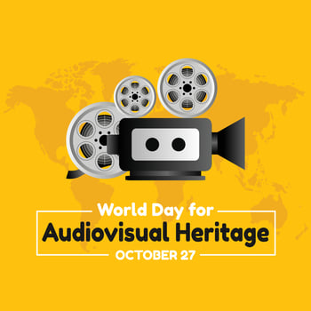 World Audiovisual heritage day is observed each year on October 27. vector