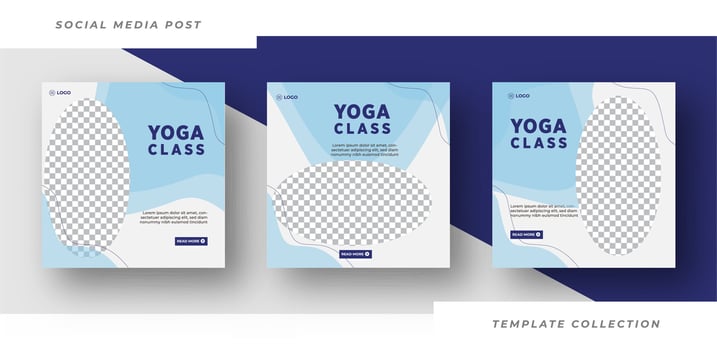 Modern Yoga class banner template for international yoga day or yoga class promotion.Yoga class social media post template promotion banner frame design Pro Vector