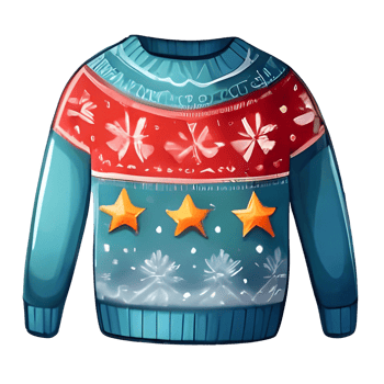 AI generated Winter sweater for christmas. png