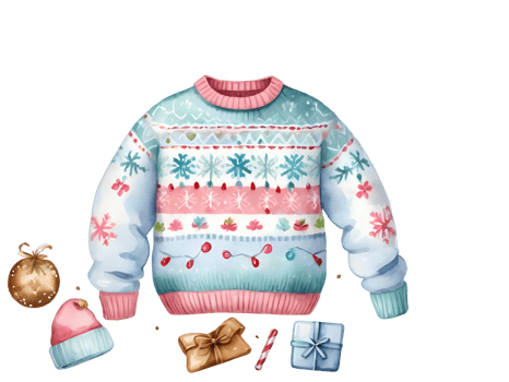 AI generated Winter sweater for christmas. png