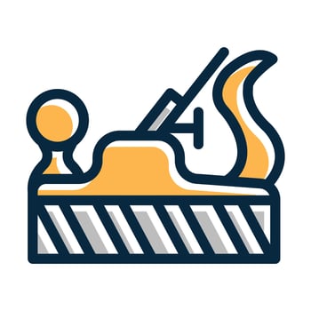 Wood Plane Vector Thick Line Filled Dark Colors