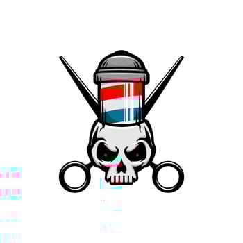 vector barbershop logo, barber scissors