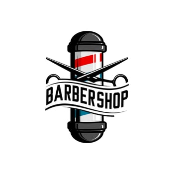 vector barbershop logo, barber scissors