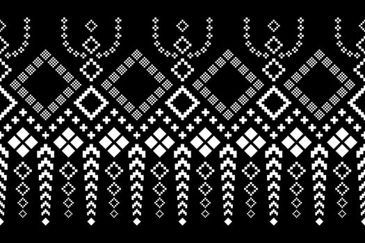 Nature vintages cross stitch traditional ethnic pattern paisley flower Ikat background abstract Aztec African Indonesian Indian seamless pattern for fabric print cloth dress carpet curtains and sarong vector