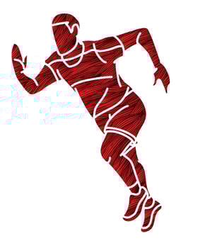 A Male Running Action Movement vector