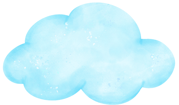 Cloud blue watercolor illustration hand painting png