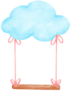 cloud swing watercolor illustration hand painting png