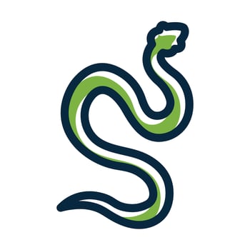 Snake Vector Thick Line Filled Dark Colors