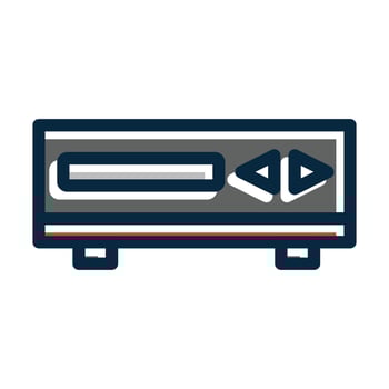 Cd Player Vector Thick Line Filled Dark Colors
