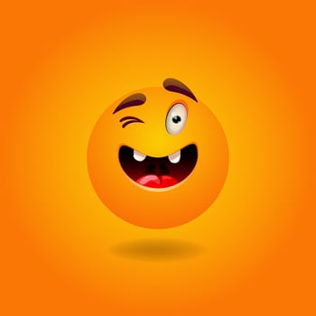 Cheerful, satisfied, smiling, happy, laughing Smile or Emoji. Emotions. Design element for advertising, posters, prints for clothing, banners, covers, children's products, websites, social networks vector