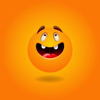 Cheerful, satisfied, smiling, happy, laughing Smile or Emoji. Emotions. Design element for advertising, posters, prints for clothing, banners, covers, children's products, websites, social networks vector