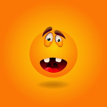 Surprised, confused, scared, strange, puzzled Smile or Emoji. Emotions. Design element for advertising, posters, prints for clothing, banners, covers, children's products, websites, social networks vector