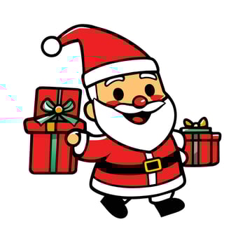 a cartoon santa claus character with a red hat and a red nose vector