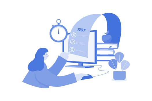 Online Test Illustration concept on a white background vector