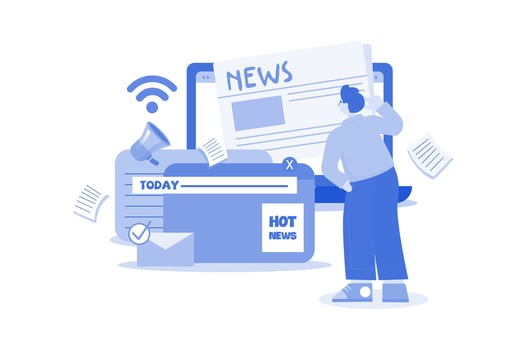 Online Informational Video Illustration concept on a white background vector