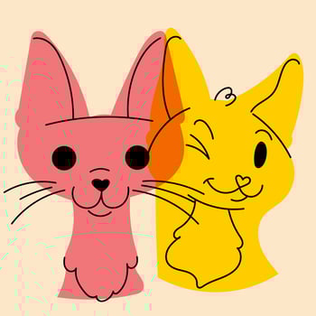Cats. Vector illustration in a minimalist cartoon style