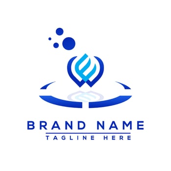 Letter EW blue Professional logo for all kinds of business vector