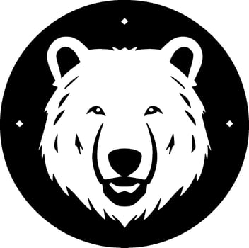 Bear, Black and White Vector illustration