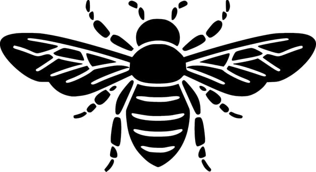 Bee - Black and White Isolated Icon - Vector illustration