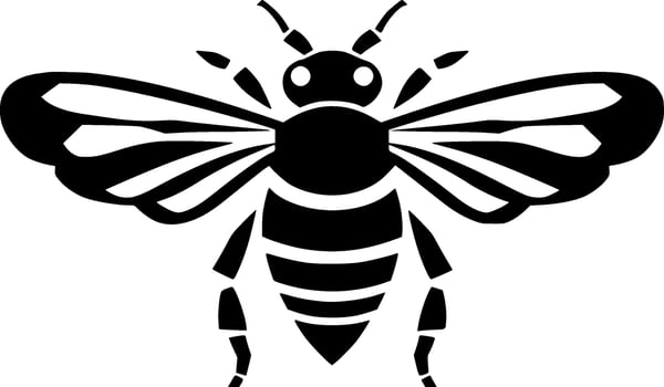 Bee - Black and White Isolated Icon - Vector illustration