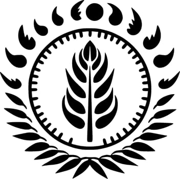 Boho - Black and White Isolated Icon - Vector illustration